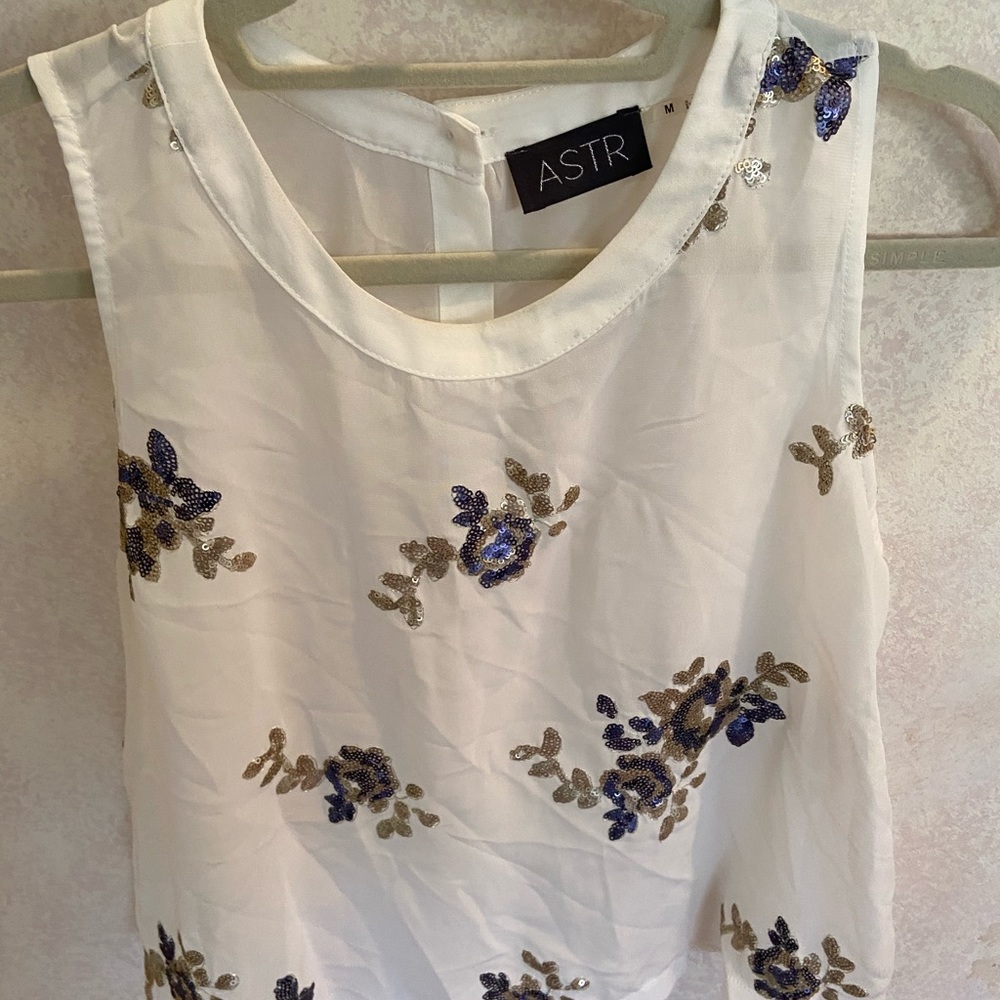 White floral blouse